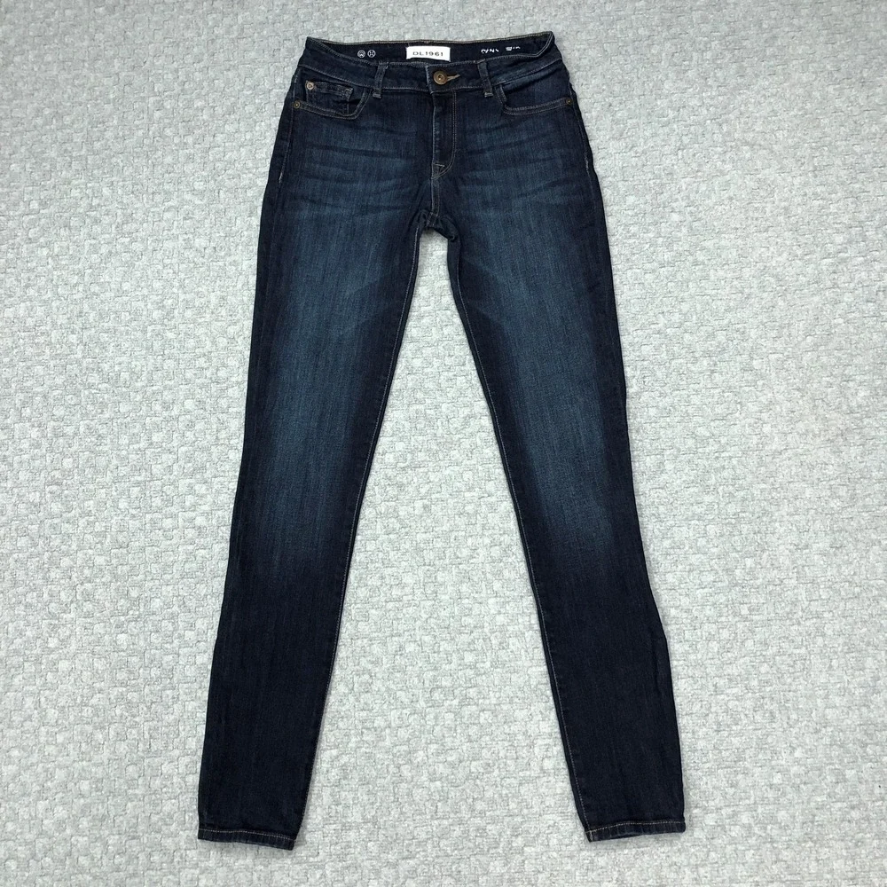 DL1961 Danny Jeans Womens 28 Dark Wash Super Model Mid Rise Skinny Stretch Denim